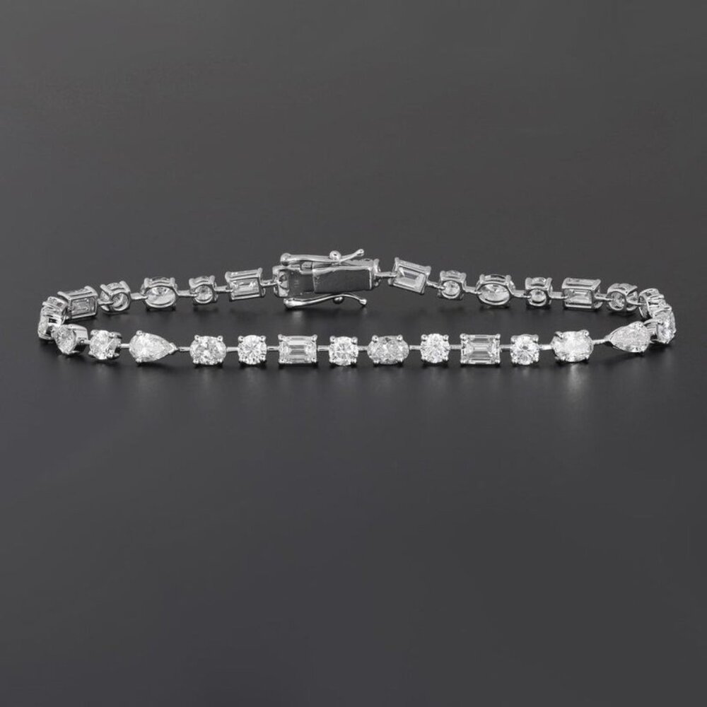 Fancy Diamond 18K Yellow Gold Tennis Bracelet